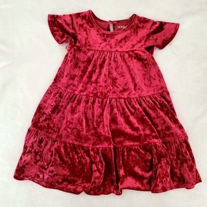 🖤Girl's Red Crushed Velvet Dress🖤